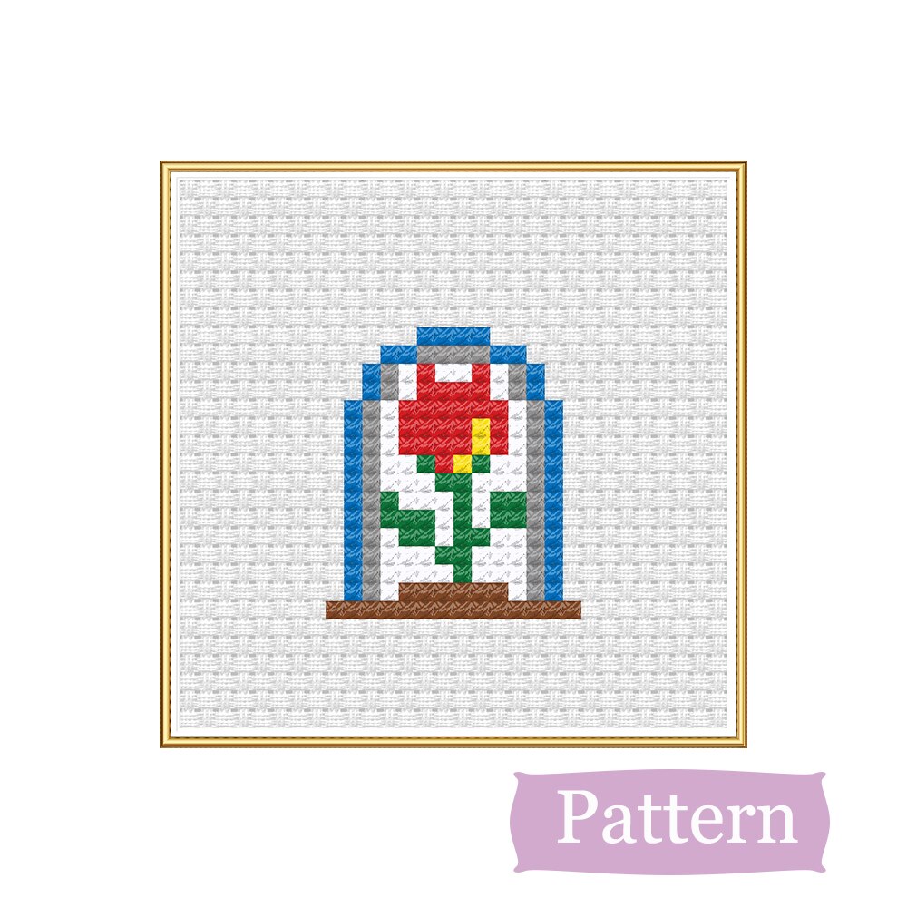 Lovely Rose Flower Cross Stitch Pattern Chart DMC Symbol Color Chart