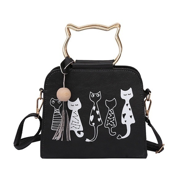 Borsa a mano con stampa gatti per donna Borsa a tracolla da donna casual serie animali stile cool Borse tote shopper di design alla moda di grande capacità