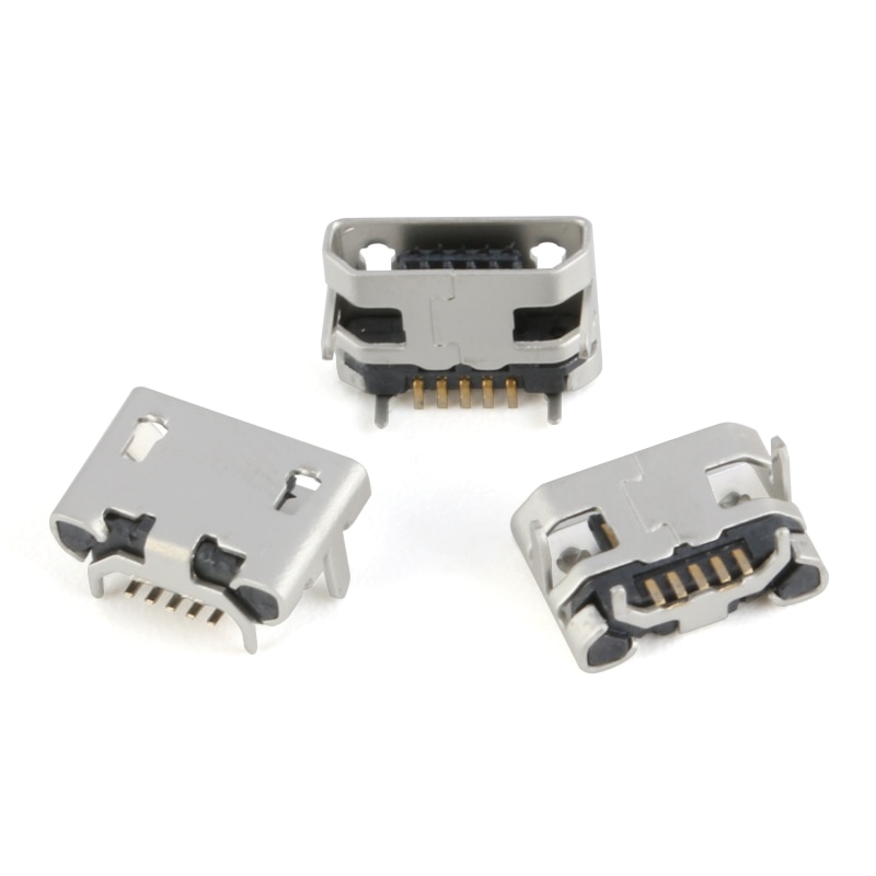 60 stk / mye 5- pin smt-kontakt kontakt mikro usb type b hunplassering 12 modell smd dyppe-kontakt
