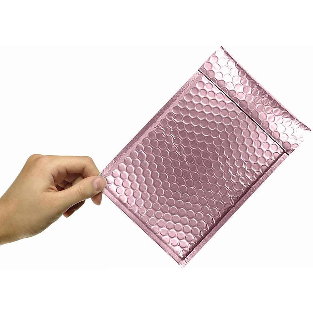 1Pc 11cmx13cm 15cmx20cm Rose Gold Bubble Bag Waterproof Packaging Gold Foil Bubble Bags Envelop For Padded Mailer