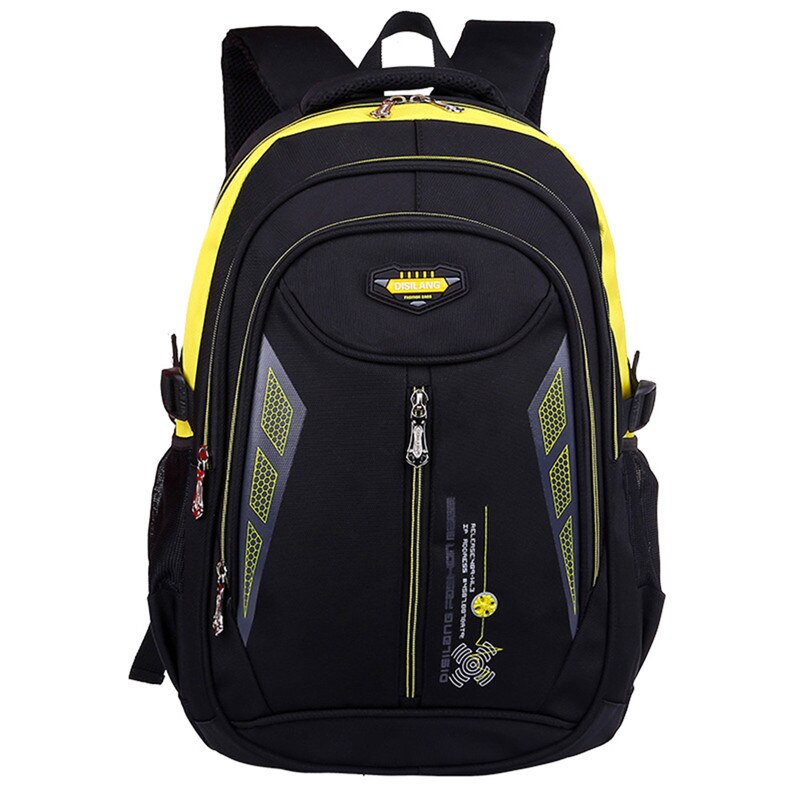 Sacs d&#39;école étanches pour enfants, sacs d&#39;école de grande capacité pour garçons et filles, Mochila,: black-yellow