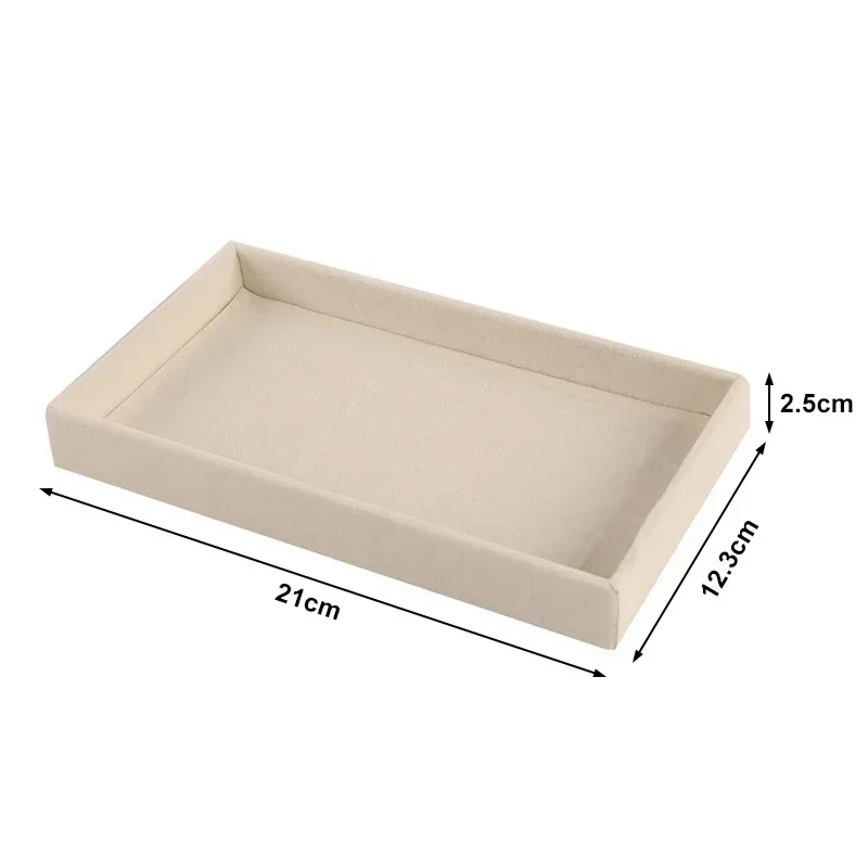 Velvet Jewelry Accessories Display Organizer Desktop Makeup Storage Box Earring Bracelet Ring Brooch Classification Drawer Tray: Red