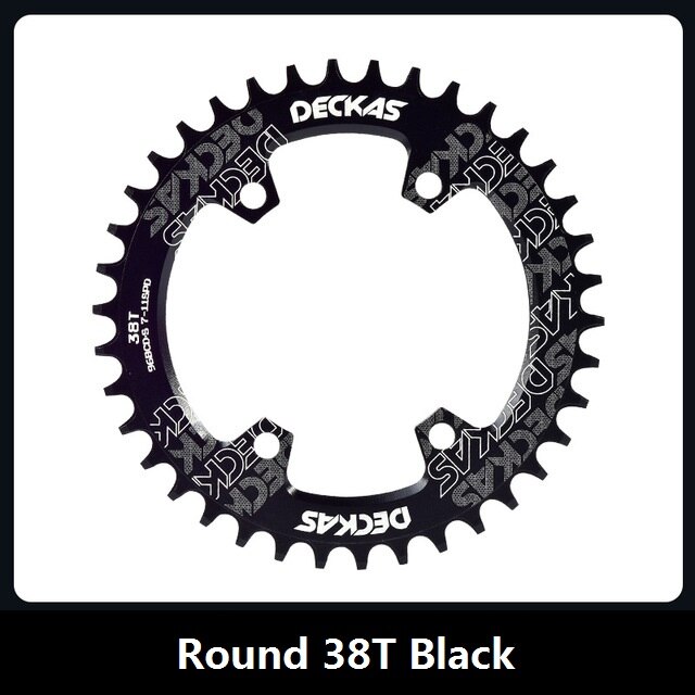 Deckas 96BCD Round / Oval Narrow Wide Chainring 32T 34T 36T 38T Mountain Bike Chainring for SHIMANO XT SLX M7000/M8000/M9000: Round 38T Black