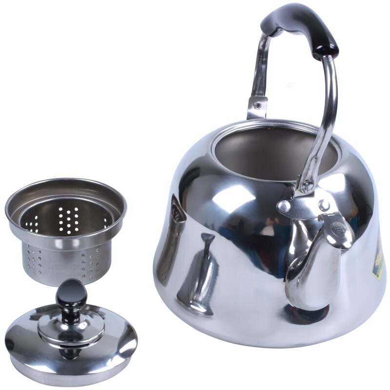 Stainless Steel Whistling Tea Kettle Stove Top Teapot Pot, Thin Base, Lightweight, Fast Boiling, 2L