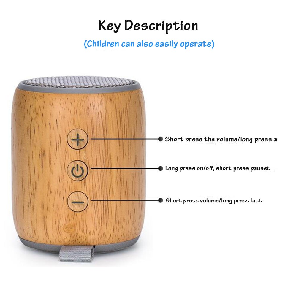 Draagbare Draadloze Bluetooth Speaker Houten 3 w Subwoofer Geluid Systeem Stereo Muziek Surround Radio FM Desktop voor iPhone Android