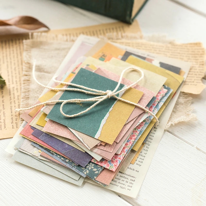 60 vellen vintage collage scrapbooking dagboek materiaal papier kaarten maken DIY retro bron papier creatieve memo briefpapier