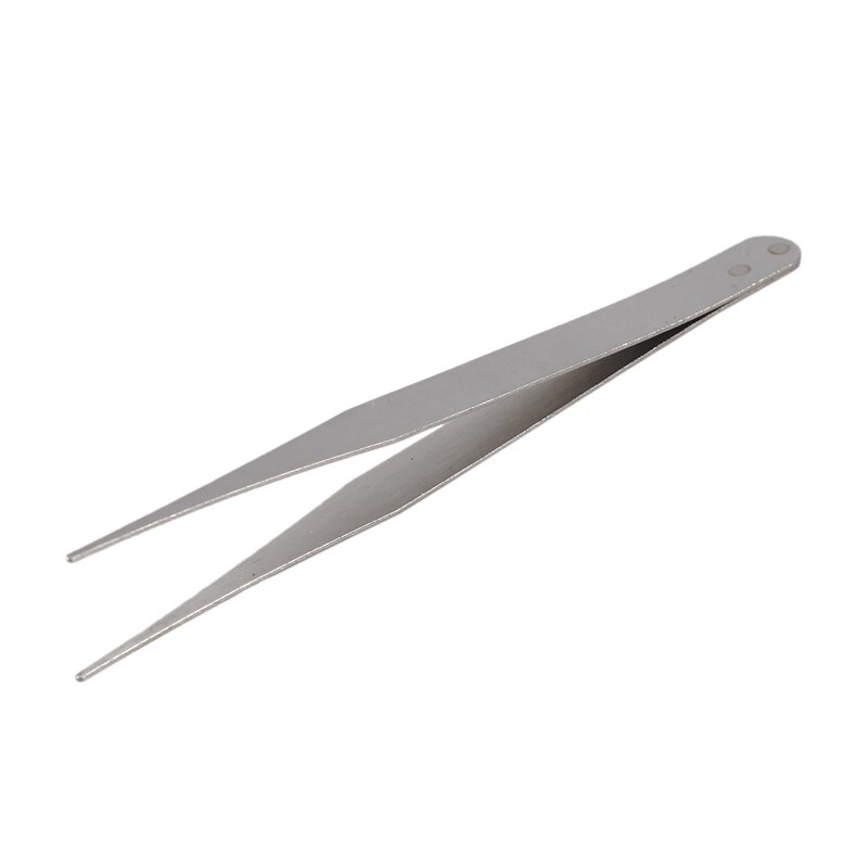 Fine Point Silver Tone Pointy Straight Tweezers 4 1/2"