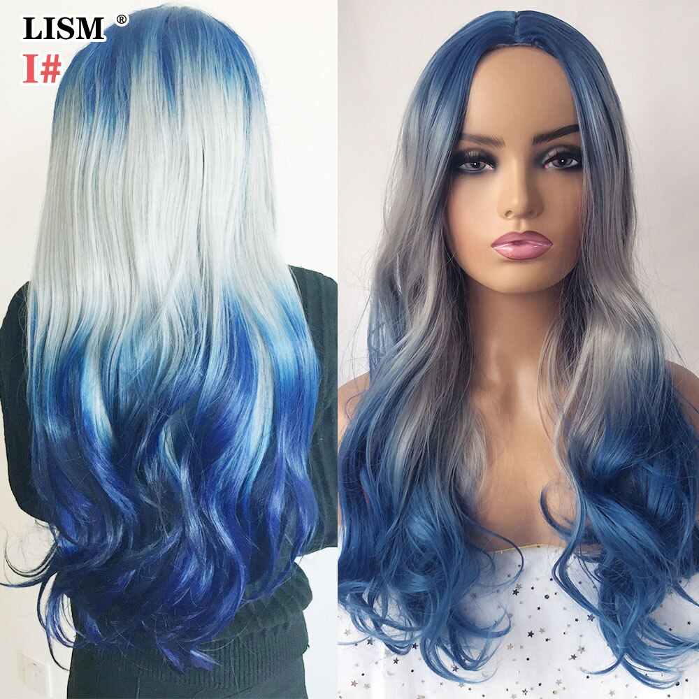 Women Synthetic Wig Cosplay Pelucas De Mujer Perruque Naturelle Peruka Natural Blue Wigs Peruki Damskie Naturalne Pruiken: I