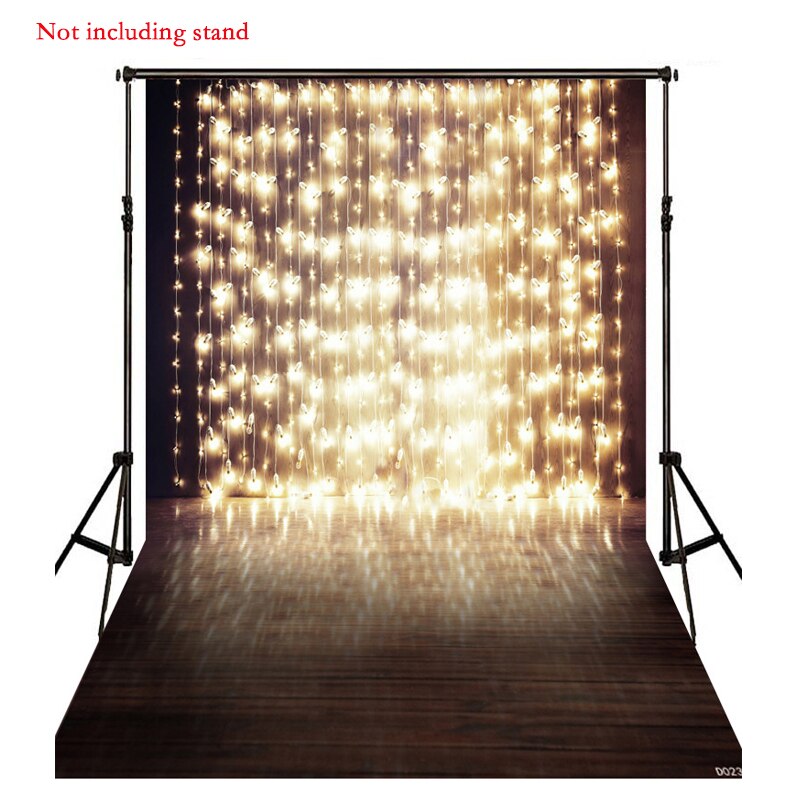 Fondo de fotografía con tema de lunares y estrellas brillantes de fantasía, telón de fondo para boda, de cumpleaños, decoración de fondo dorado y negro, 1 unidad: C / 210x150cm