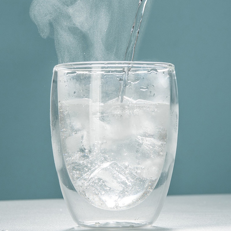 Tasse en verre à Double paroi anti-fuite, avec couvercle hermétique en Gel de silice, isolée, pour café, jus, en forme d'œuf, transparente