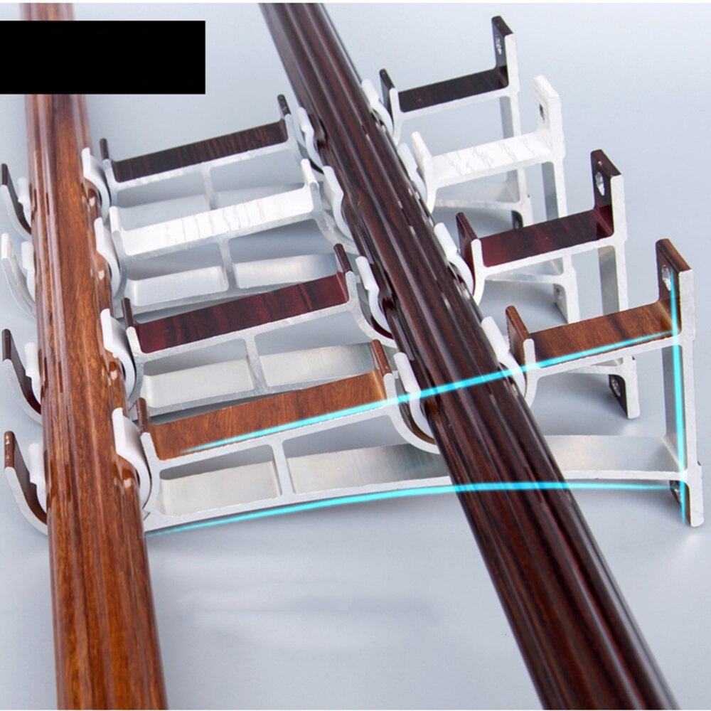 2PCS Curtain Fittings Aluminum Alloy Double Bracket Fish Type Double Code Curtain Rod Bracket