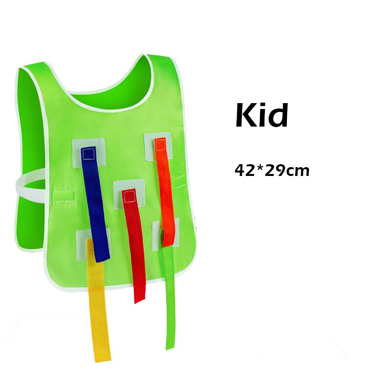 2Pcs Kids Outdoor Funny Game Vest Training Equipment Toys For Children Adult Boys Girls Teamwork Sport Game Toy: Kid Vest Green