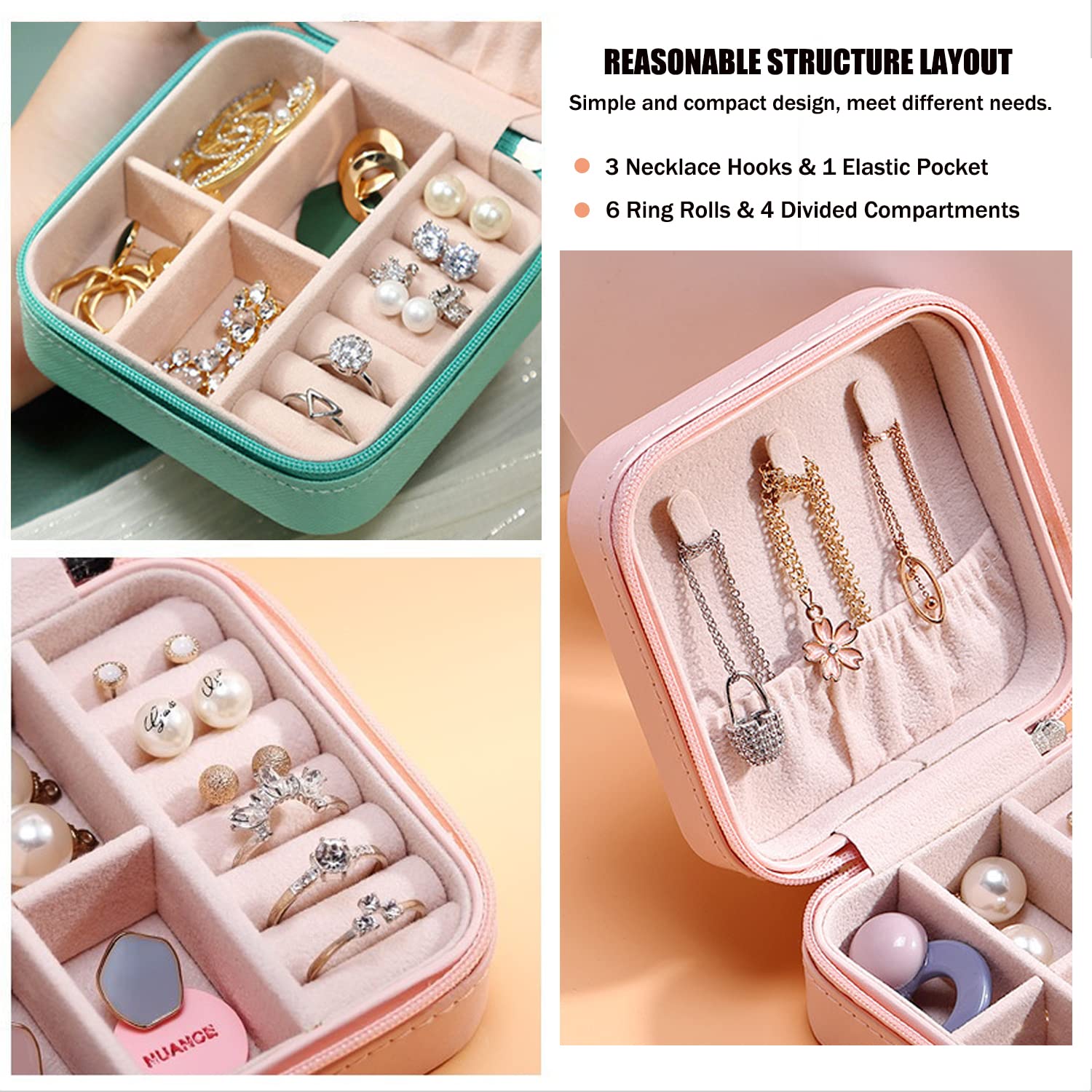 Mini Schmuck Aufbewahrung sbox tragbare Home Travel Ohrringe Halskette Aufbewahrung koffer für Frauen Ring Organizer Pu Leder Vitrine