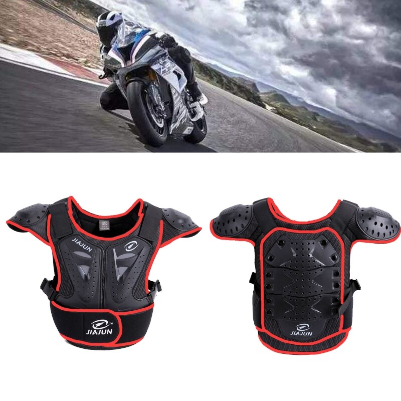 Adult Motorcycle Dirt Bike Body Armor Protective Gear Chest Back Protector 6XDB: Red / L