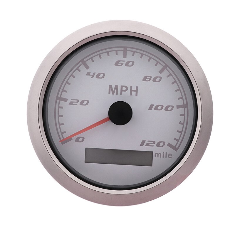 Waterdichte Auto Boot Snelheidsmeter Gauge 316 Rvs Bezel Snelheid Kilometerteller 30/60/120 Mph Zonder Gps Antenne Fit Voor 9 ~ 32V: WS 120MPH