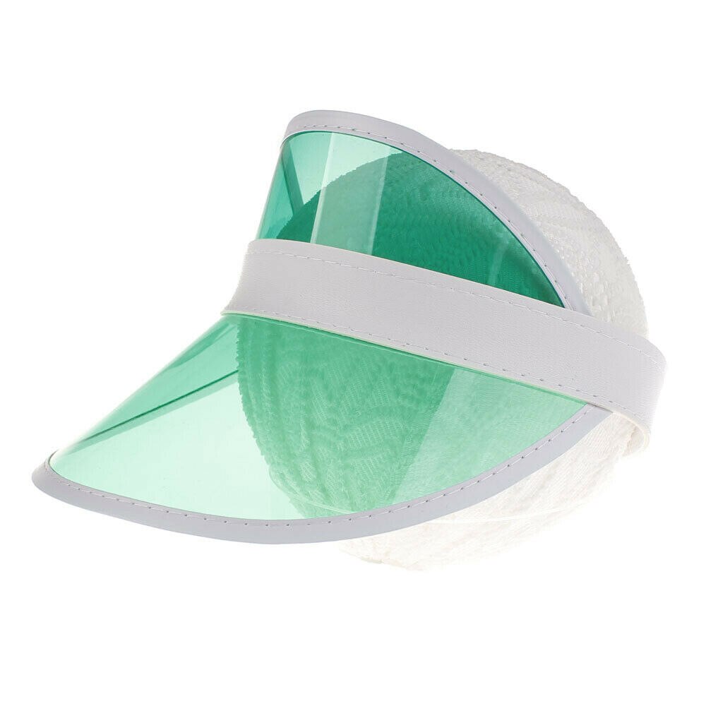 Sombrero de verano, visera de sol, sombrero Casual de , gorra de plástico transparente de PVC para niños, negro, azul, verde, rosa: green