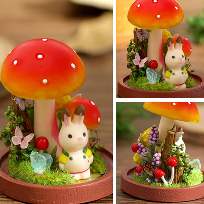 in miniatura FAI DA TE Casa di Legno Modello di Casa Delle Bambole kit con Il sacchetto di Polvere Copertura coniglietto Bambola Carino per I Bambini Regalo Di Natale Regalo Di Compleanno