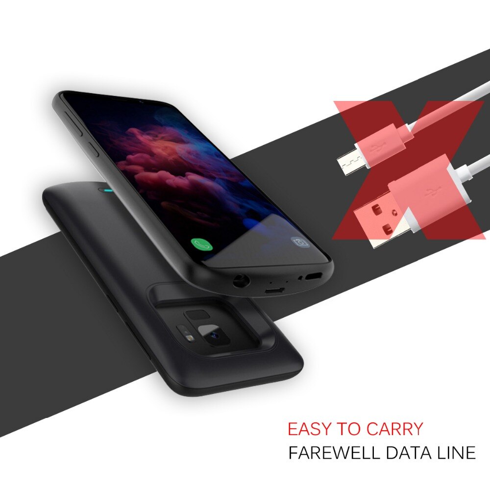 Pour samsung galaxy s9 plus chargeur portatif batterie étui 4700 mAh/5200 mAh pour samsung s9 pour samsung galaxy s9 plus batterie boîte