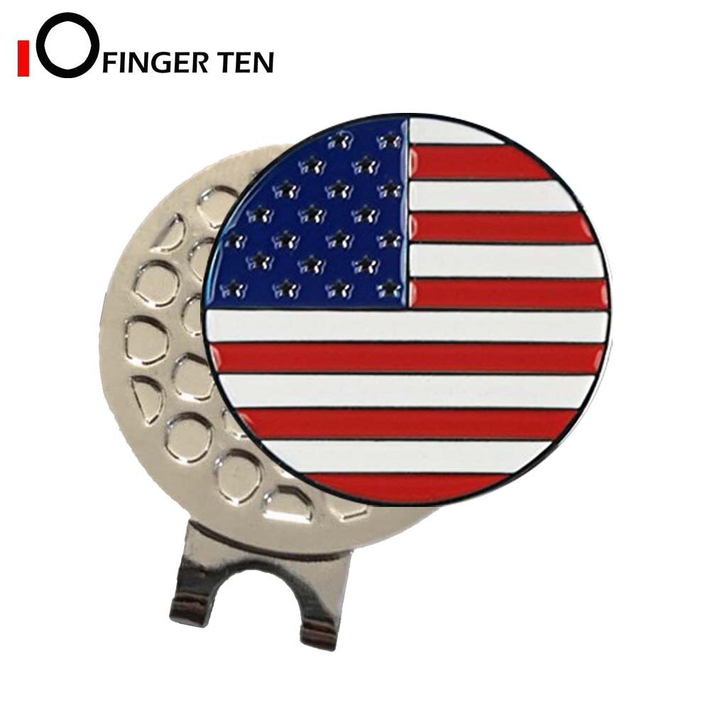 Golfboldmarkører med magnetisk hatclips, holdbart stærkt aftageligt, fastgøres let til cap-premium: Usa flag