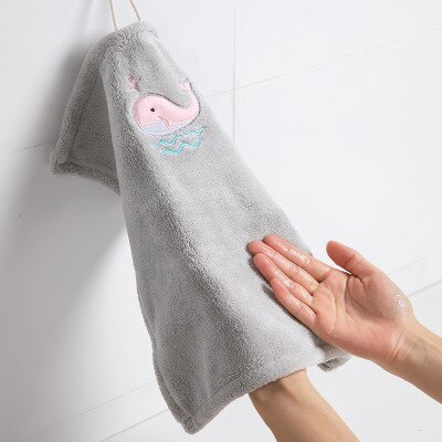 Baby Nursery Hand Towel Baby Bath Hanging Towels Toddler Soft Plush Cute Cartoon Animal Wipe Hanging Bathing Towels for Children: E