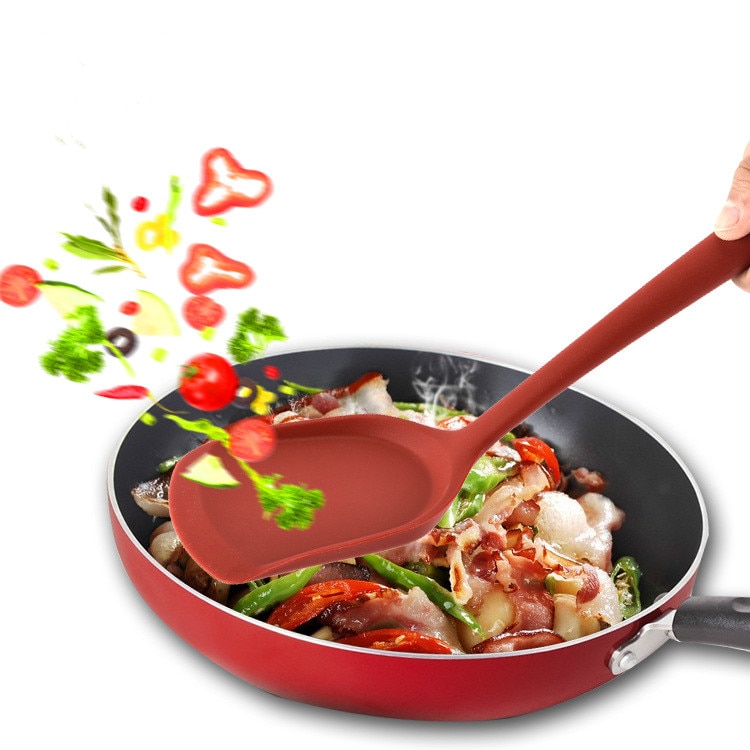 Food Grade Silicagel Schop Anti-aanbak Koken Schop Chinese Stijl Koekenpan En Keuken Tool Spatel 2 Stks/partij