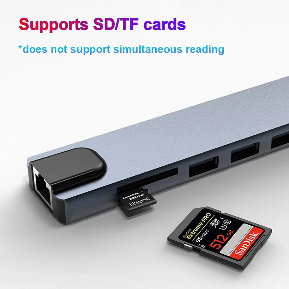10-in-1 USB C Docking Station USB C HUB Type C to 4K HDMI Adapter USB C Splitter PD/RJ45/USB 3.0 5Gbps/SD/TF For Laptop Macbook