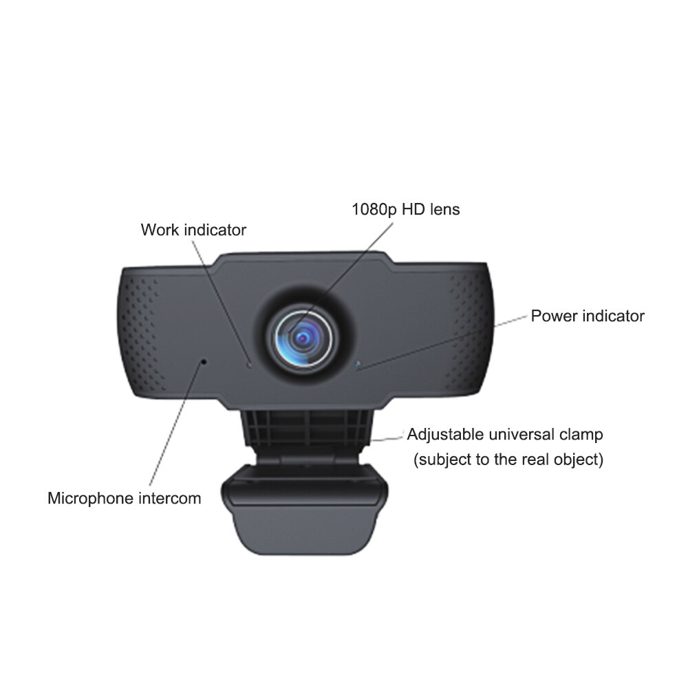 Webcam Full HD 1080P USB Mini Computer Web Camera Built-in Microphone Flexible Rotatable Camera Web for Desktop With a Tripod