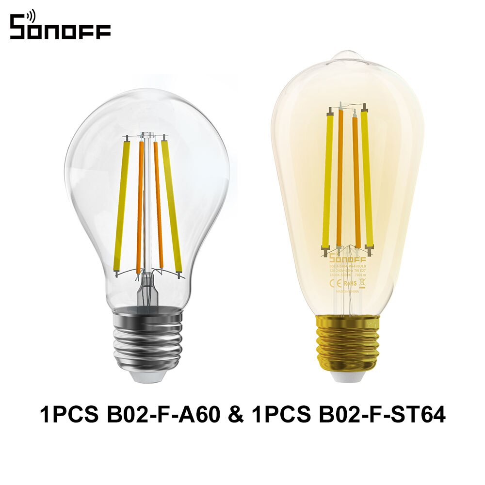 SONOFF B02-F Smart Wi-Fi Filament Led-lampe Vintage Stil Energiesparende Licht Dimmbare Voice Control über Alexa Google Hause: B02-F-A60 B02-F-ST64