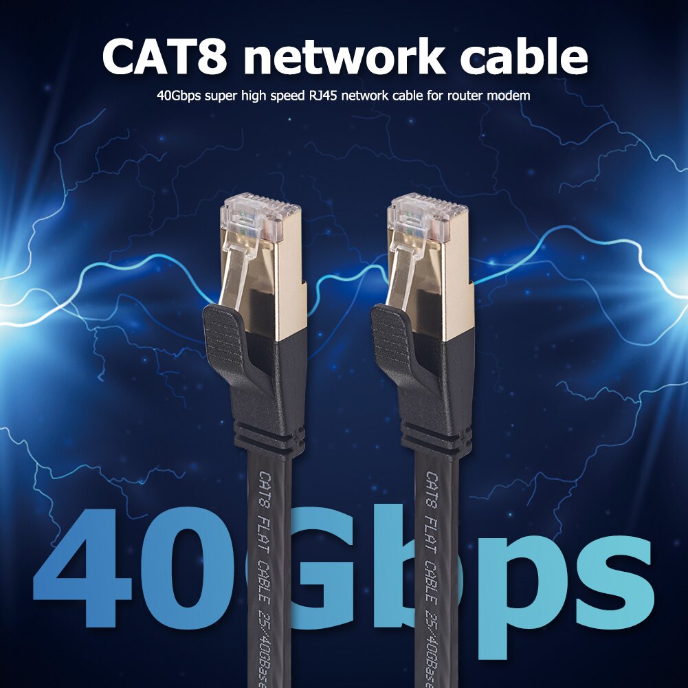 Cat8 Ethernet Cable SFTP 40Gbps Cat 8 RJ45 Network LAN Patch Cord Gold Plated Household Computer Accessories