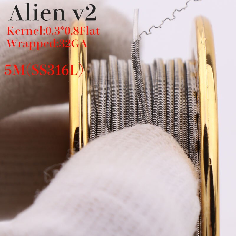 10 Feet XFKM Alien V2 Coil Wire NI80 SS316 Heating Wire High Density RDA RBA RDTA Rebuildable Atomizer Heating DIY Coil Wire: 0308-316-5m-v2