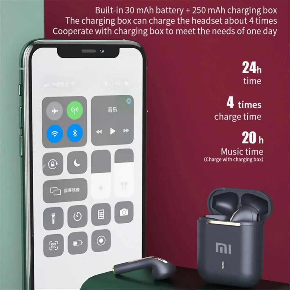 Xiaomi  j18 bluetooth-øretelefoner i øret hifi stereomikrofon bluetooth-berøringsvanntette støyreduserende øretelefoner