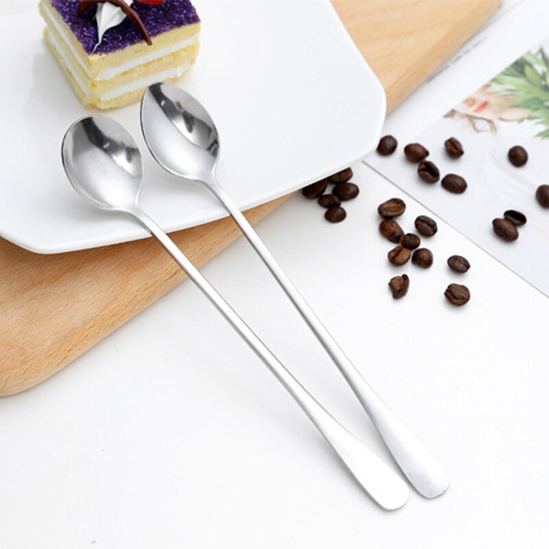 Stainless Steel Coffee Spoon Long Handle Dessert Tea Spoons Kitchen Drinking Flatware Kitchen Accessories Bar Tools
