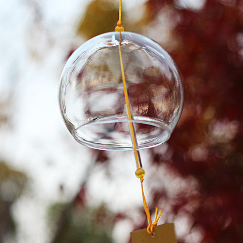 Vidro transparente Wind Chime, DIY Graffiti pintados à mão Wind Chime, adequado para decoração ao ar livre, Festival da Primavera: Vermelho