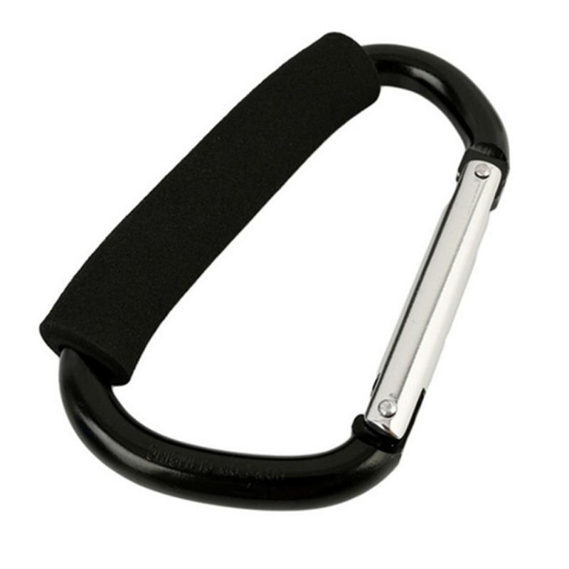 Mosquetón de aluminio para Gancho del Cochecito de bebé, Gancho de soporte para bolsa de carrito de bebé, Gancho de soporte, accesorios para asiento de coche: 01