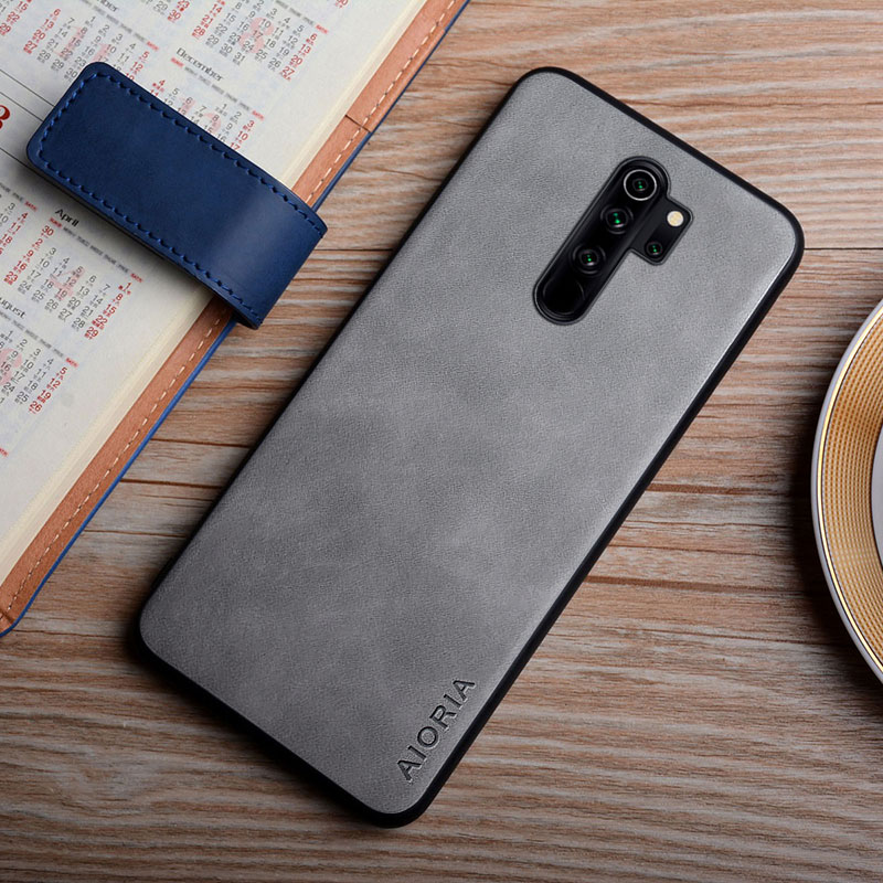Leather Case For Redmi Note 8 Pro 8 8T coque fingerprint proof durable matte cover for redmi note 8 case funda: aluminum / Light Gray