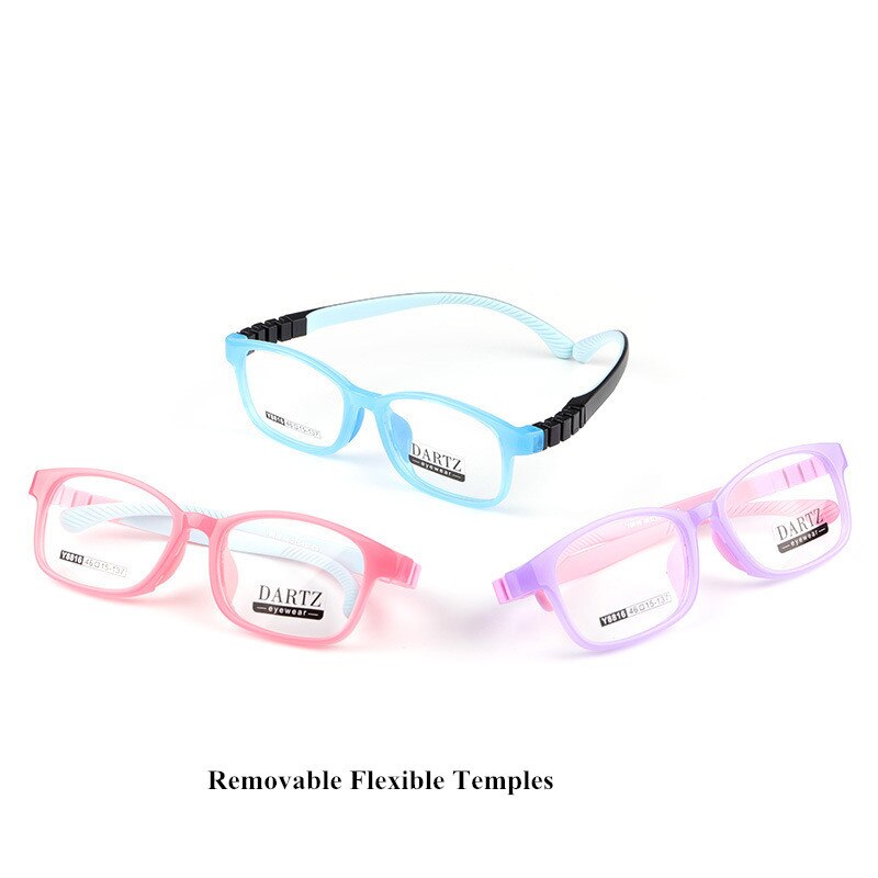 Gafas irrompibles TR90 para niños y niñas, montura de gafas graduadas ópticas, de retales azules