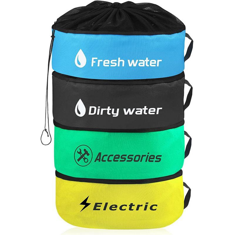 RVs Storage Utility Bag Caravans Motorhome Water Hose Storage Bag Indoor Breathable Drawstring Pouch Hiking Foldable Organizer