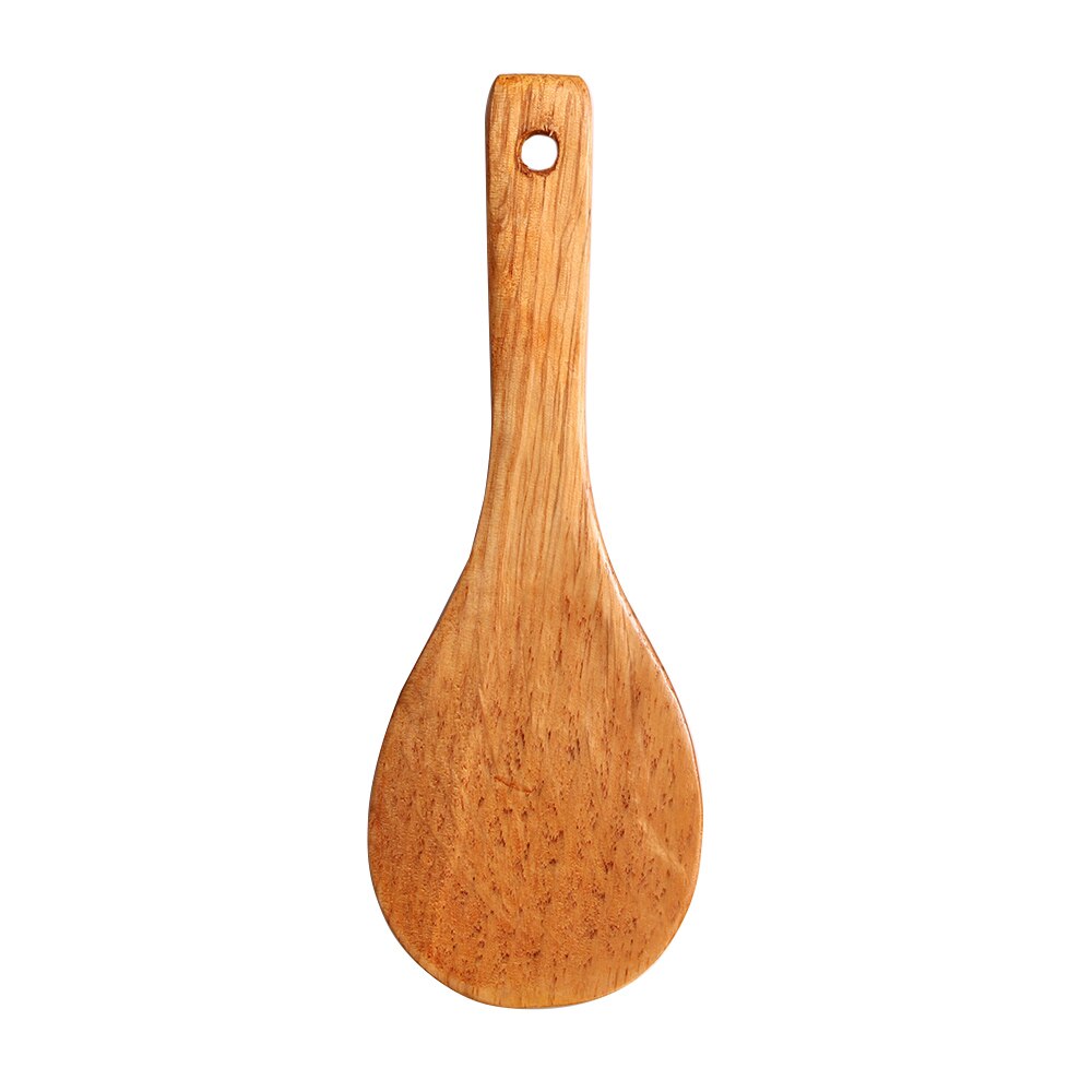 De Madera de cocina de arroz espátula de utensilios de cocina no, palo, mano Wok pala: D