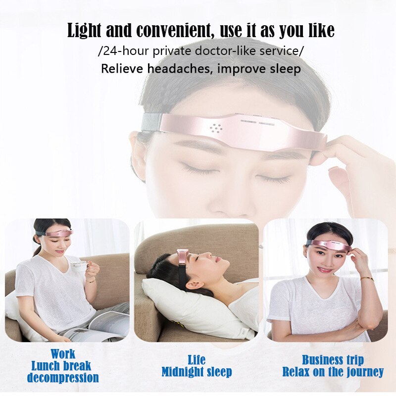 Electric Head Massager Headache and Migraine Relief Migraine Insomnia Release USB Rechargeable Therapy Machine Relax Health Care