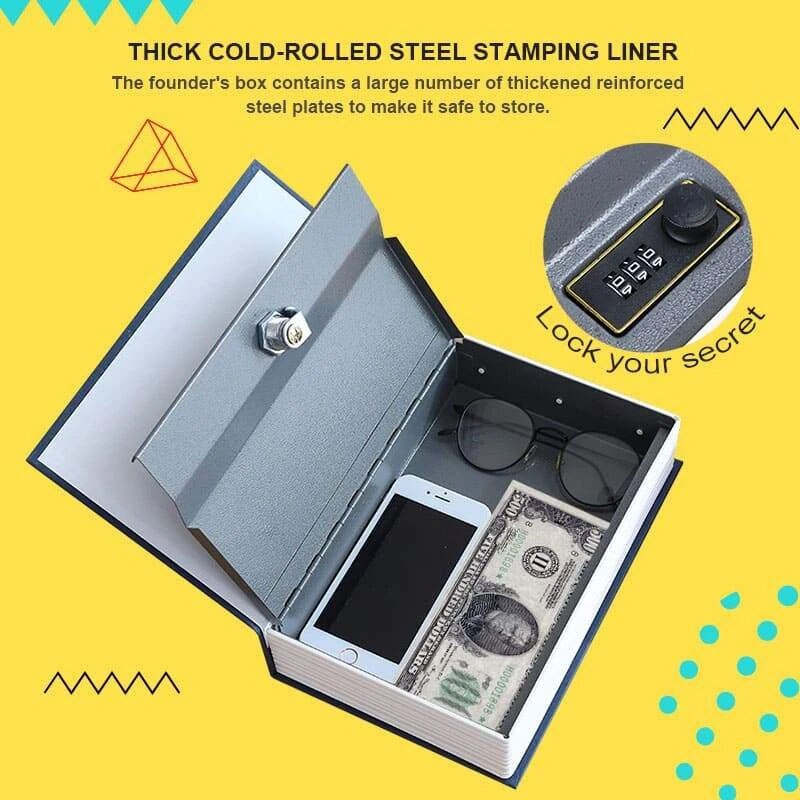 Secret Book Safe Box Simulation Book Storage Box with Lock Bedroom Home Use @M23