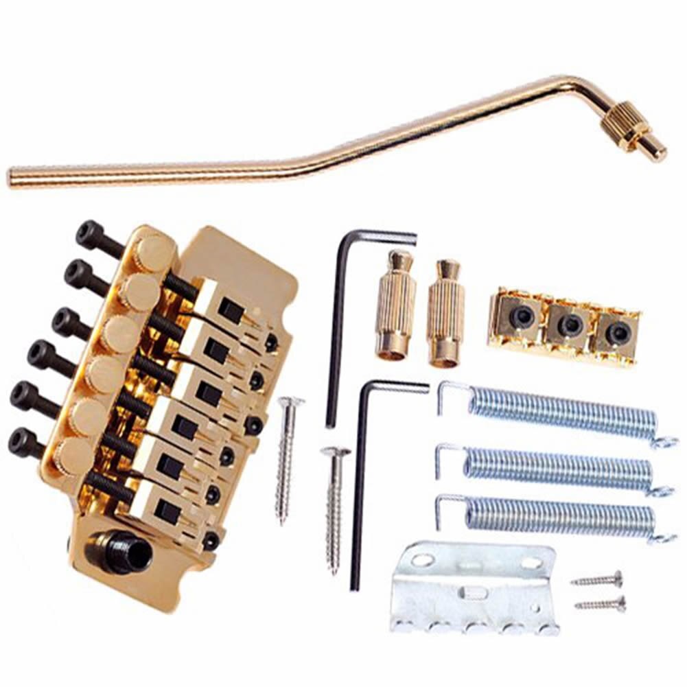 Gold Tremolo System Double Locking Replacement Guitar Tremolo Bridge: Gold