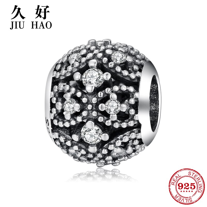 Authentic 925 Sterling Silver Bead Bow Crown hollow out Beads for Jewelry Making fit JIUHAO Bracelet Necklace Jewelry