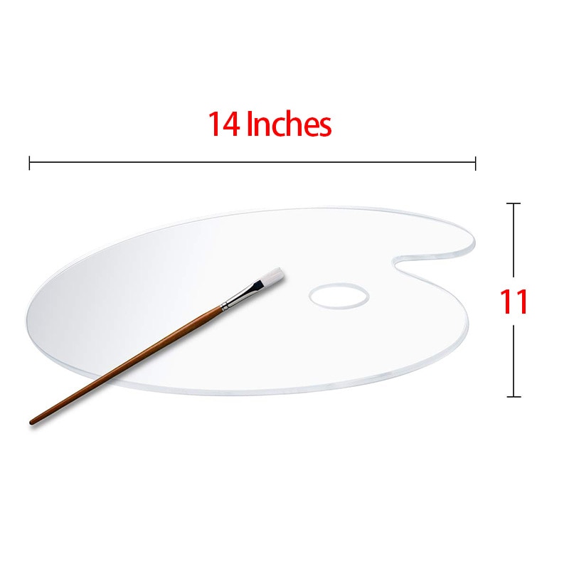 Clear Plastic Paint Palettes 11x14 Inches Size 2 Sets,Oval Art Palette for Acrylic Oil Paints Mixing - Easy Clean