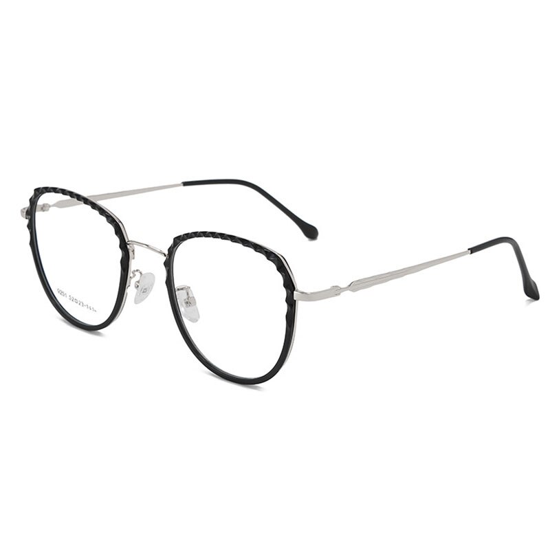Plastic Frame Glasses Unisex Full Rim Eye Glasses Optical Eyewear Shortsighted Spectacles Spring Hinges: Black Silver
