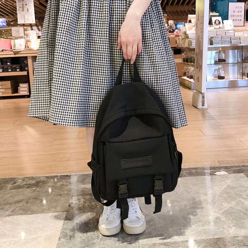 Neue Trend Weibliche Rucksack lässig Klassische Frauen Rucksack Frauen Schulter Tasche Einfarbig Schule Tasche Für Teenager Mädchen