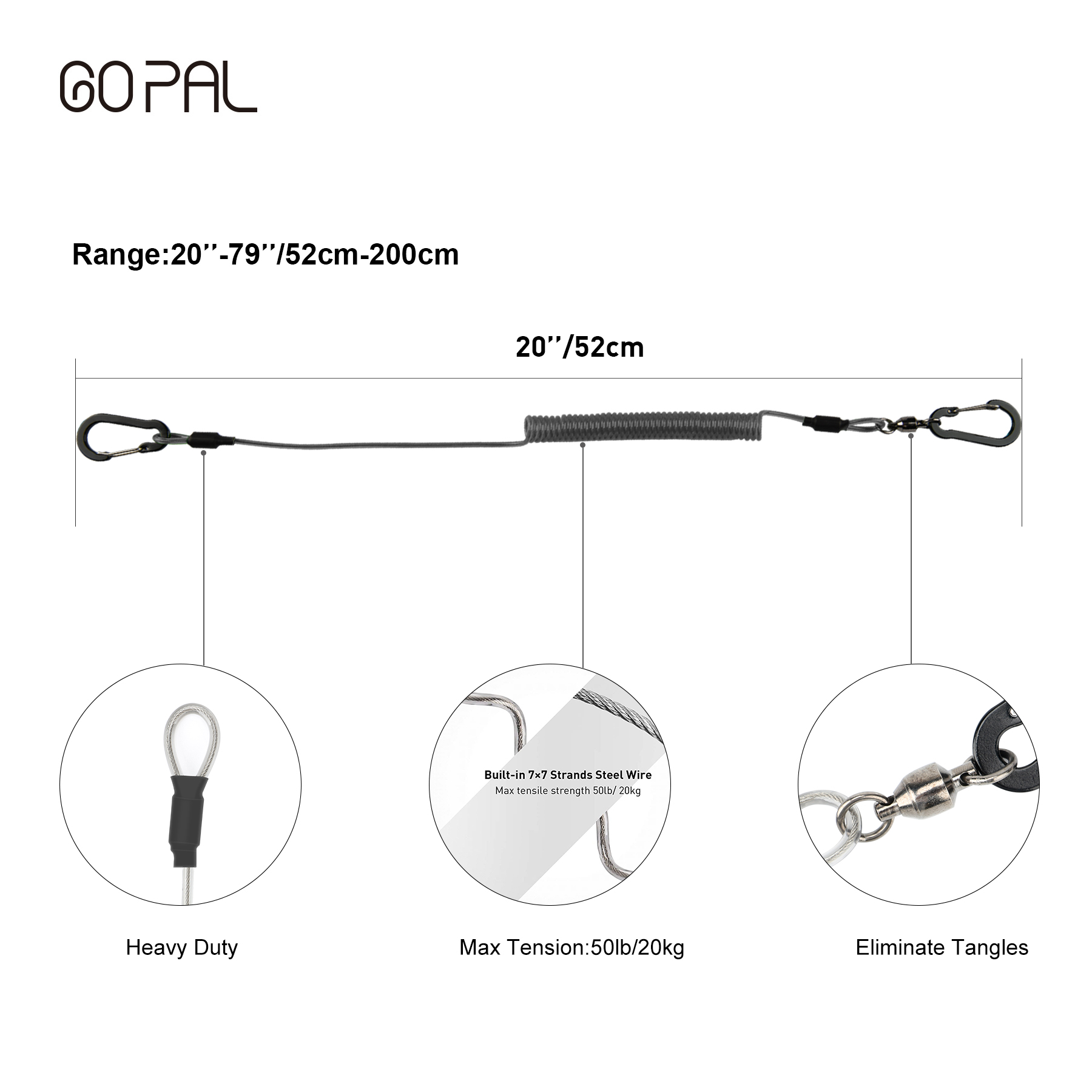Go Pal 2PCS Sets Paddle Leash Prevents Lost Paddle Adjustable Lanyard Fishing Rod Leash For Kayaking Fishing Tools Rods Strap