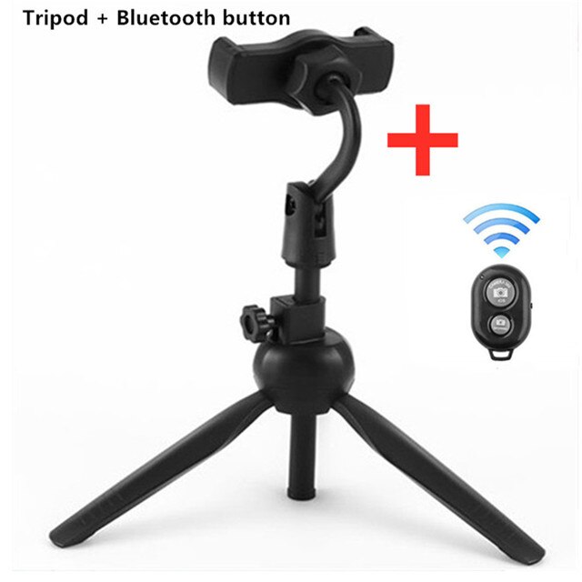 tripod Selfie Stick for smartphone Portable camera tripod Bluetooth Selfie Stick camera holder foldable phone stand: Tripod with button