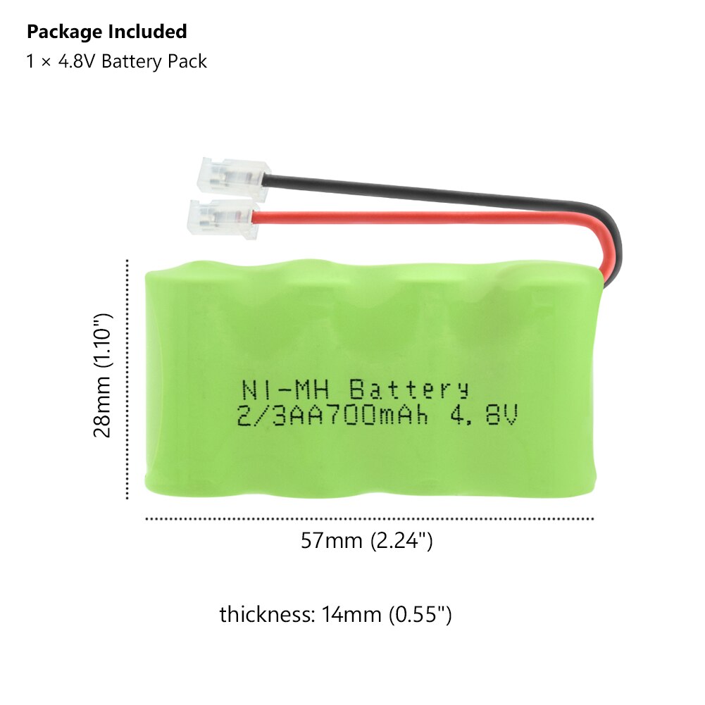 4.8V 700Mah 2/3AA Oplaadbare Ni-Mh Batterij Groep Universele Connector 700Mah Oplaadbare Nimh 2/3AA 4.8V Batterij