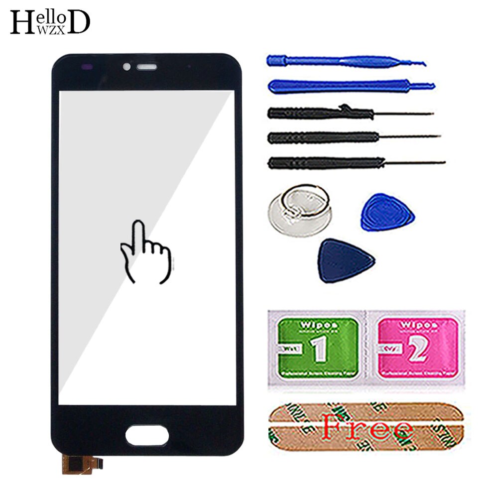 5,0 "Pantalla táctil móvil para Allcall Rio pantalla táctil Digititer Sensor Panel táctil cristal pantalla táctil frontal herramientas de vidrio pegamento 3M: Black With Tools