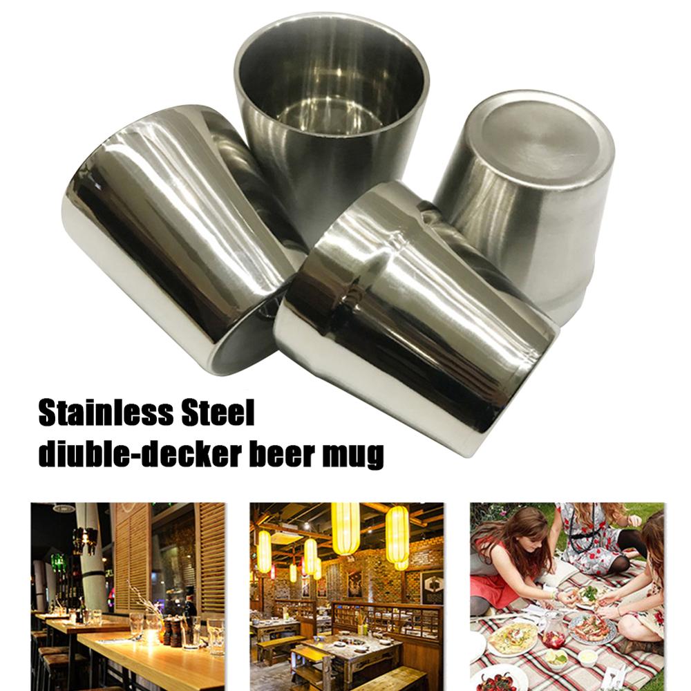 6.4oz Double-Layer Pint Cup Impact-Resistant Metal Durable Cups Stainless Steel Cups